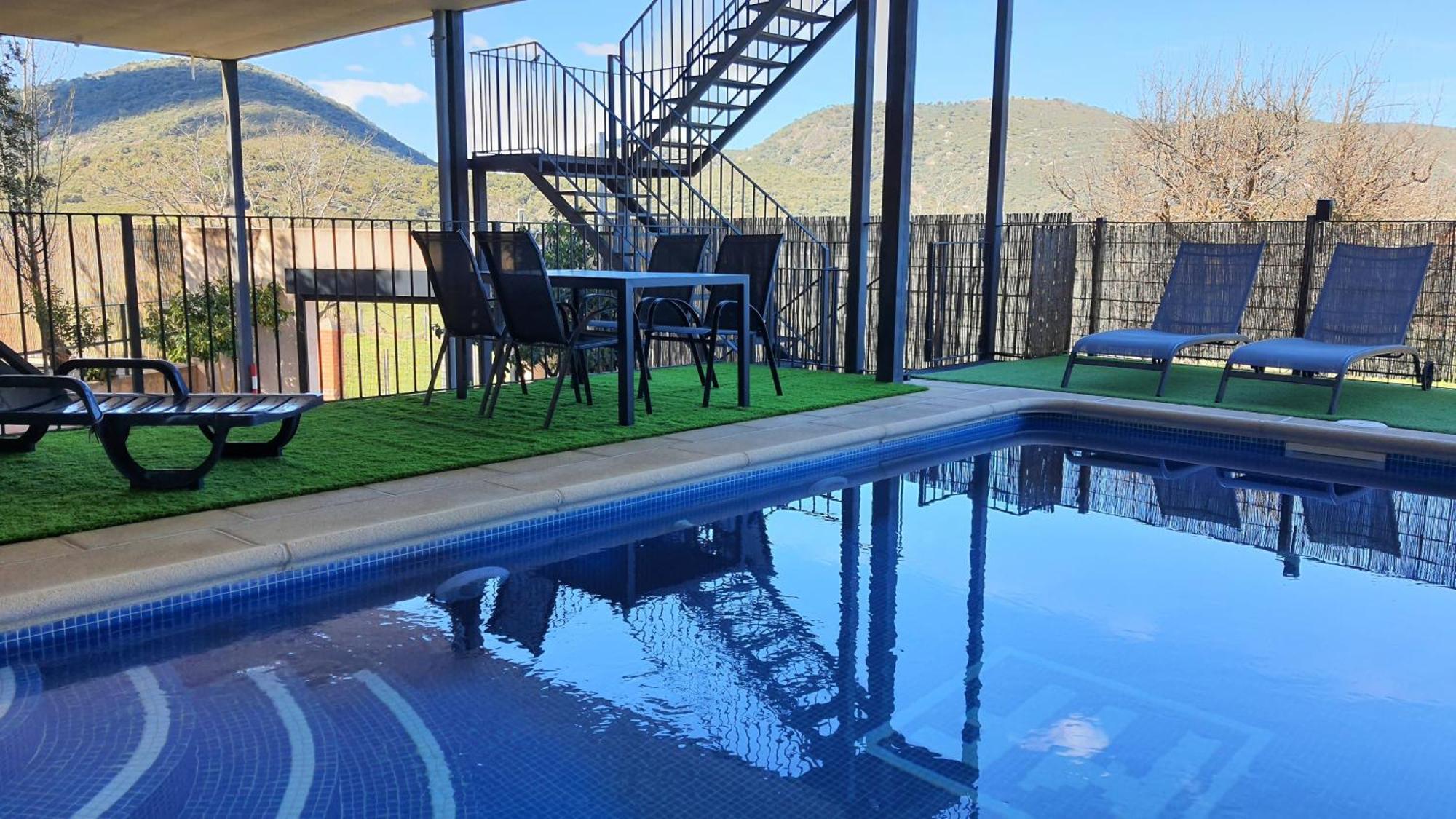 Casa Con Piscina En Parque Nacional De Cabaneros Navas de Estena Bagian luar foto